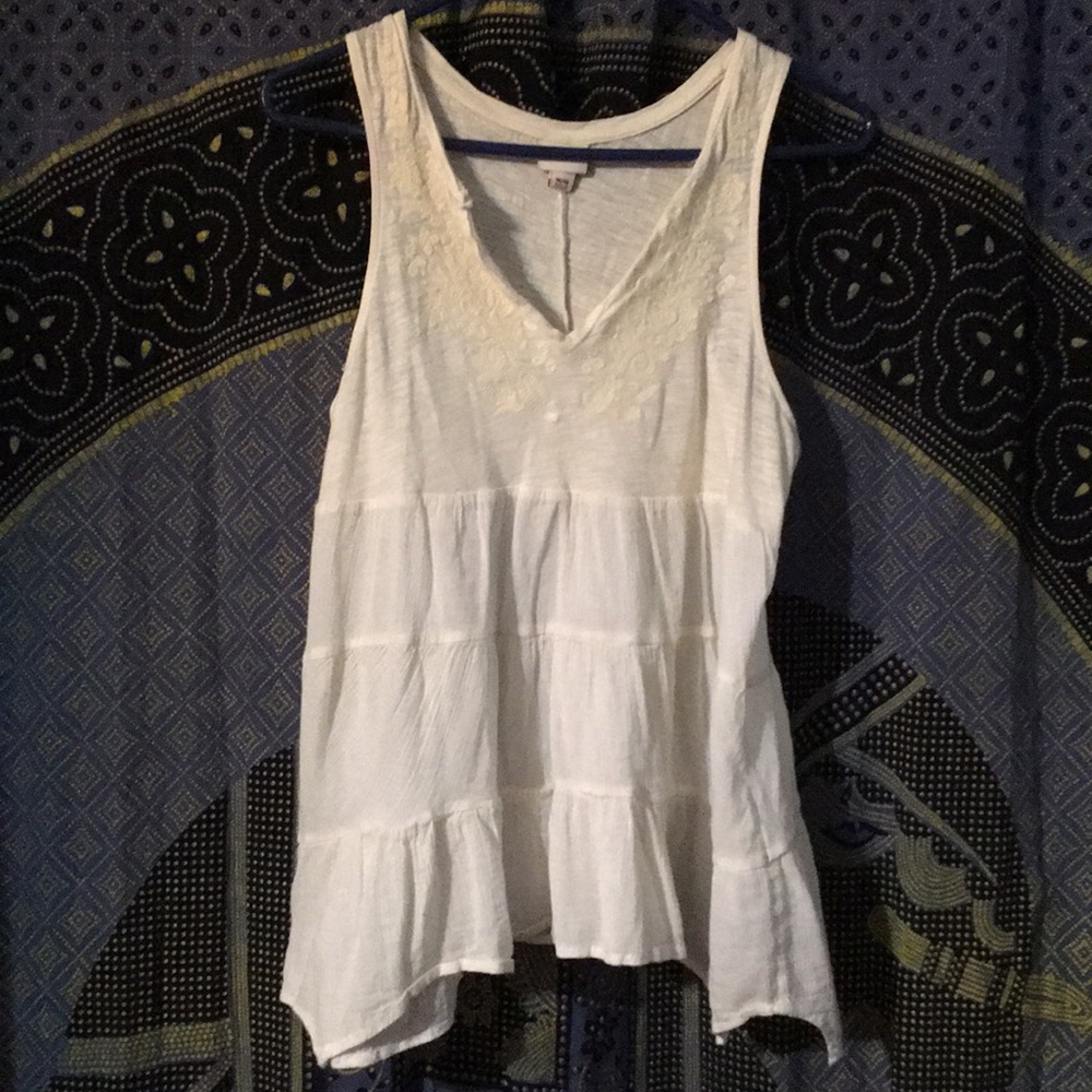 Merona embroidery embellished tank top